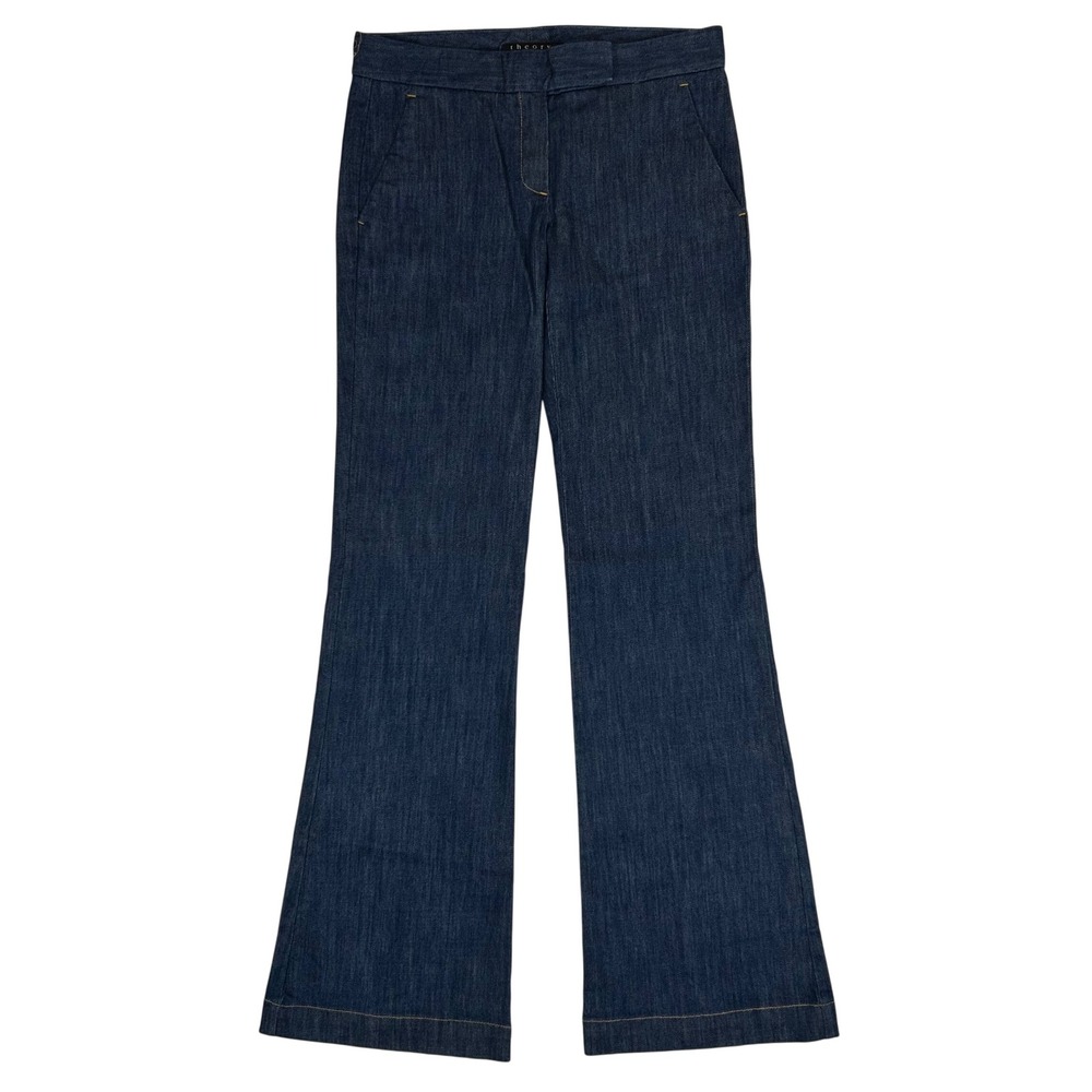 Theory Womens Dark Wash Flare Leg Denim Trousers Style 50004233 Size 30/34
